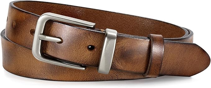 JASGOOD Women Belt Genuine leather Belt with Vintage Metal Buckle,Ladies Full Grain Leather Belt for Jeans Pants