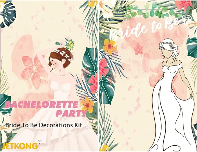 JETKONG 3 Pcs Bachelorette Party Decorations BRIDE Crown, Bride to Be Sash&Veil for Women Bachelorette Party Gifts, Bridal Shower Supplies, Gifts, Favors (Rose Gold)