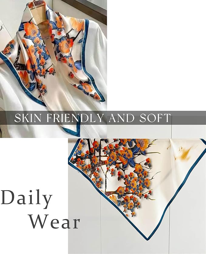 Dailyacc Hair Bandanas Scarf For Women Lightweight Fashion Neck Silk Satin Head Scarves For Sleeping Handbags Scarf