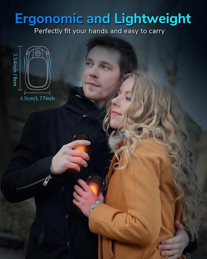 Hand Warmers Rechargeable 2 Pack, MKG Electric Hand Warmer, 24Hrs Long Lasting Reusable HandWarmers with 3 Levels Quick Heat, Portable Pocket Heater for Camping, Hunting, Golf, Women Wen Winter Gift