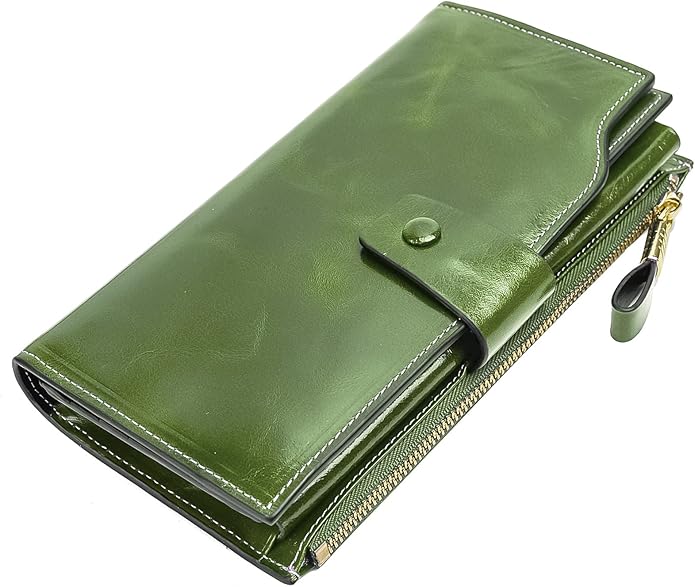 YALUXE Women's Genuine Leather Wallet RFID Blocking Multi Card Holder with Cell Phone Pocket Mothers Day Gifts