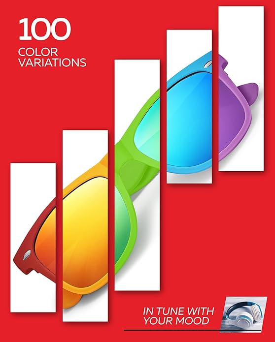 Retro Rewind Polarized Sunglasses for Men and Women - UV Protection Classic Sun Glasses