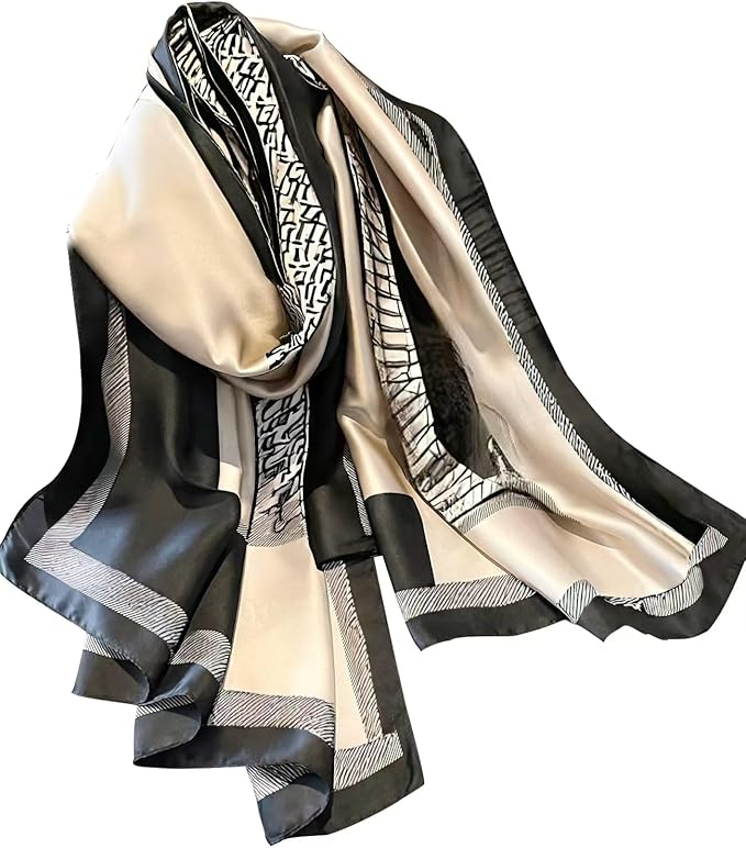 NUWEERIR Womens 100% Large Mulberry Silk Scarf Long Satin Scarf Fashion Lightweight Wraps