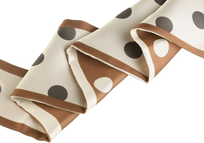 Allegra K Chic Polka Dots Women Neckerchief Skinny Scarves Hair Band Ribbon for Bag Accessory