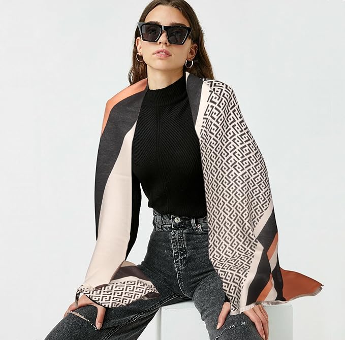 EXTREE Scarfs for Women Pashmina Silky Shawl Wrap for Evening Dressing Blanket Open Front Poncho Cape