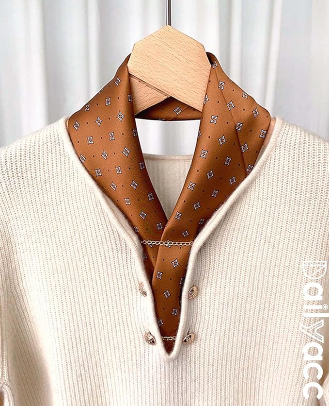 Dailyacc Hair Bandanas Scarf For Women Lightweight Fashion Neck Silk Satin Head Scarves For Sleeping Handbags Scarf
