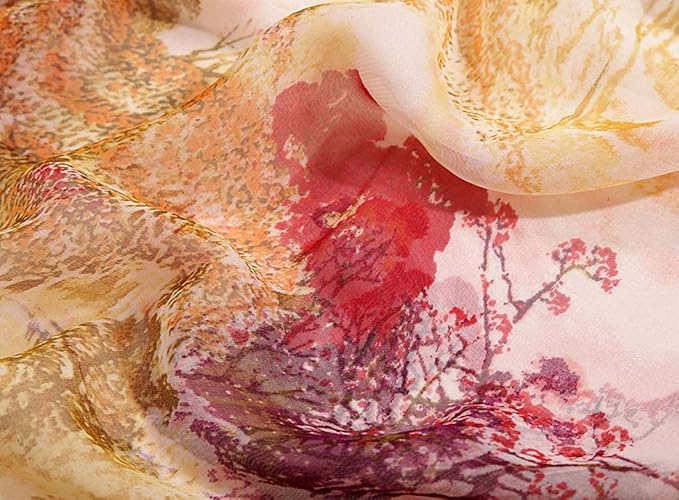 Pokeedioty Women’s Scarf Lightweight Elegant Floral Pattern Scarf Fashion Scarves Sheer Scarfs Shawls