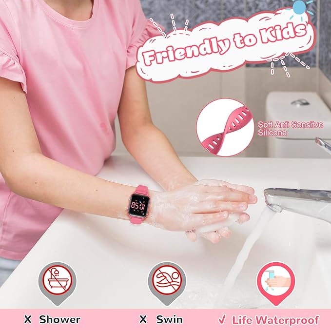 L LAVAREDO Kids Digital Watches for Boys Girls,Waterproof Sport Watch with Pedometer Stopwatch Vibration Alarm for Ages 5-13,No App Fitness Tracker Watch for Kids Teens Birthday Christmas Gifts