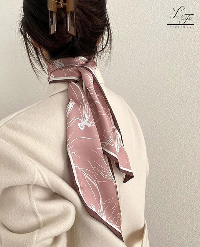 Head Scarf Hair Neck Scarves For Women Purse Bag Scarfs For Handbags Silky Long Thin Satin Headscarf Fashion
