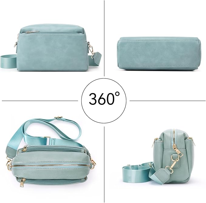SENDEFN Leather Crossbody Bag for Women Small Clutch Purses Crossbody Shoulder Handbag Wallet Purses RIFD Card Slots