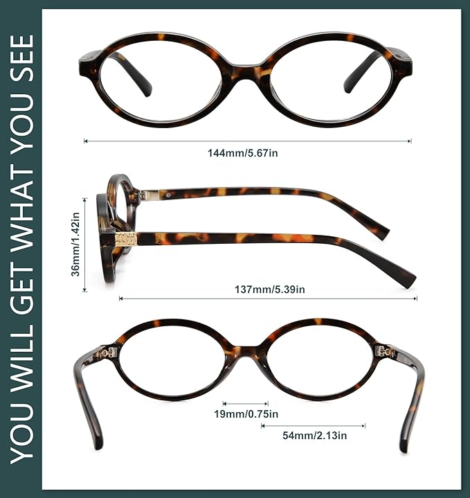 WOWSUN Retro Oval Sunglasses Womens Trendy Sun Glasses Sunnies UV400 Protection