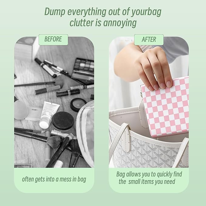 3 PCS Small Makeup Bag for Purse, Mini Portable Cosmetic Bags for Women, Coin Purse Lipstick Cosmetic Accessories Organizer, Small Travel Kit Storage Pouch
