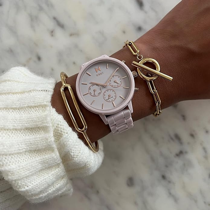 MVMT Nova - Dual Timezone Women’s Wristwatch - Minimalist Dress Watch for Women - 3 ATM/30 Meters Water-Resistant Timepiece - Stainless Steel Analog Women’s Watch with Interchangeable Bands - 38mm