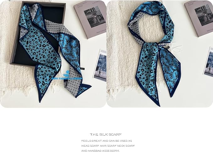 Livrerpi Silk Feeling Head Scarf Fashion Satin Hair Scarf Square Long Scarves for Women Gifts