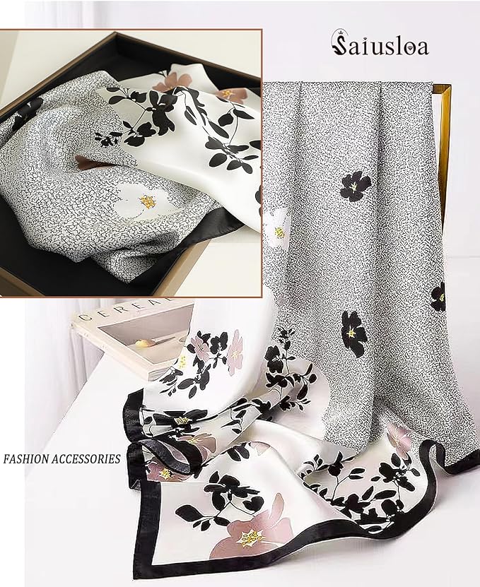 Neck Scarf For Womens Silky Head Scarves Hair Bandanas Square Scarf Fashion Accessories lightweight