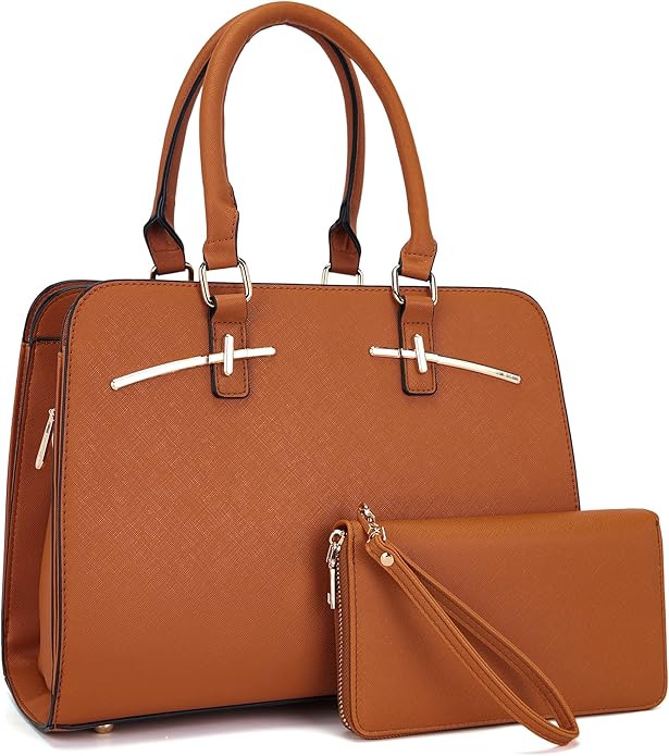 Purses for Women Handbag Wallet Tote Shoulder Hobo Bag Top Handle Satchel Purse Set 2pcs with 3 Compartments