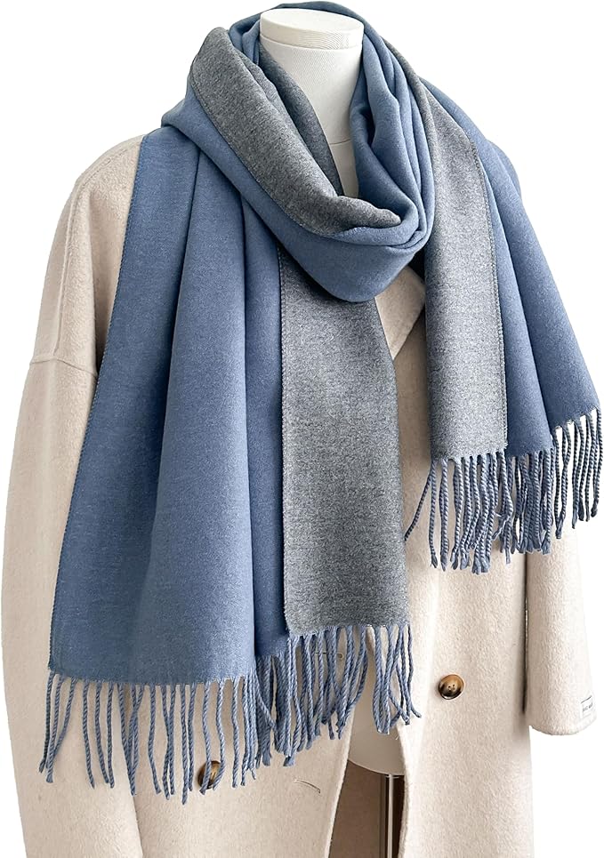 Winter Scarf for Women-Reversible Scarf with Cashmere-Like Softness 70x200cm - Warm Shawl Wrap -Pashmina Shawls Wrap