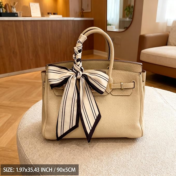 Purse Scarf for Women, Multifunctional Skinny Scarf for Bags Hair Neck Fashion Accessories