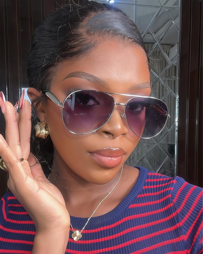 Retro Gold Aviator Sunglasses for Women Men, 2025 Metal Oversized 70s Aviators Sun Glasses