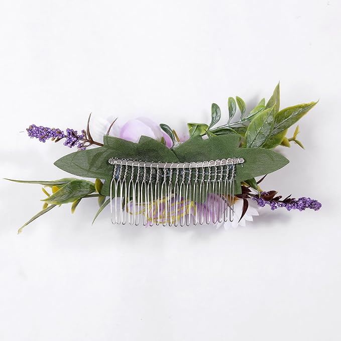 Flower Hair Clip for Women - Elegant Hair Accessory for Wedding, Party & Daily Wear (Lavender)