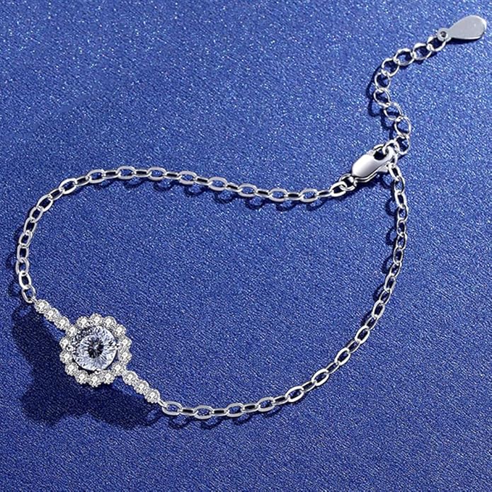14K Gold Over S925 Sterling Silver Round Cut Women's Bracelet, 1ct D-color VVS2 Diamond Meteor Bubble Bracelets, Jewelry Piece for Everyday Wear, Valentines Day Gifts for Her