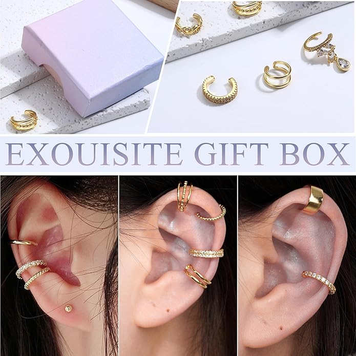 LOLIAS ๐๐๐ซ ๐๐ฎ๐๐ ๐๐๐ซ๐ซ๐ข๐ง๐ ๐ฌ for Women Non Piercing Gold Plated Ear Cuffs ๐๐๐ ๐๐จ๐ฅ๐ ๐๐ฅ๐๐ญ๐๐ Ear Cuff for Non Pierced Ears Clip on Cartilage Earring ๐
๐๐ค๐ ๐๐๐ซ๐ซ๐ข๐ง๐ ๐ฌ Lightweight