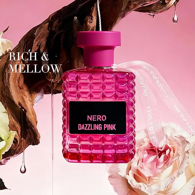 VALENTINE-DAZZLING PINK EDP Perfume for Women, Grapefruit & Jasmine Scent, Long Lasting Floral Fragrance, Cologne for Daily Use, 3.4 Fl Oz
