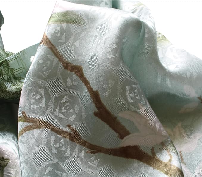 100% Mulberry Silk Scarfs for Women Floral Print Satin Long Scarf for Headscarf Hair Wraps Shawl with Gift Packed