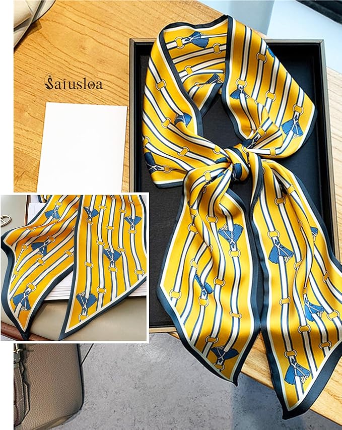 Purse Scarf For Handbags Head Scarves For Women's Hair Bags Scarfs Long Skinny Scarves Fashion Silky