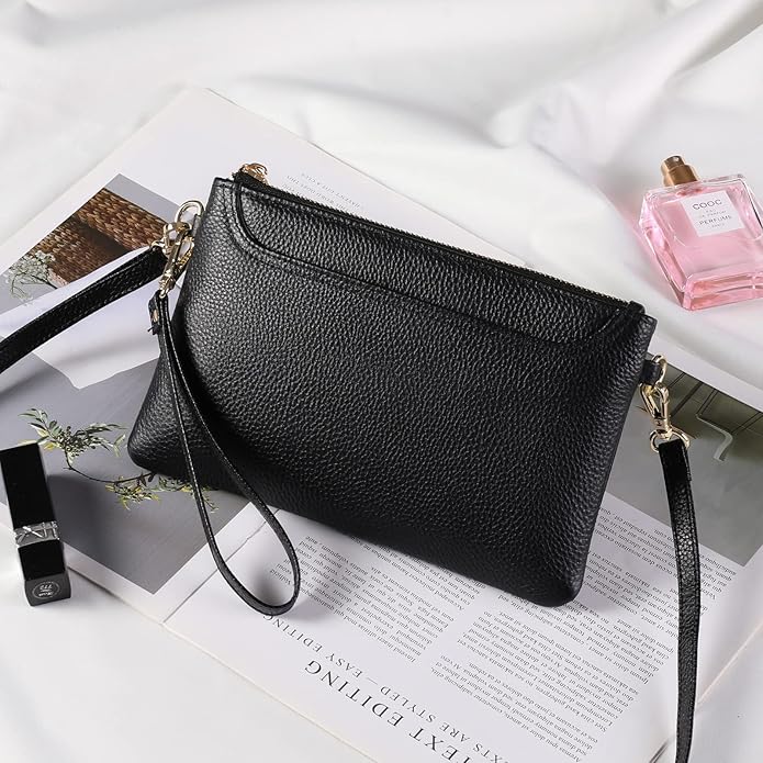 SENDEFN Leather Wristlet Clutch Small Women Crossbody Shoulder Bag Wallet Purses RIFD Card Slots