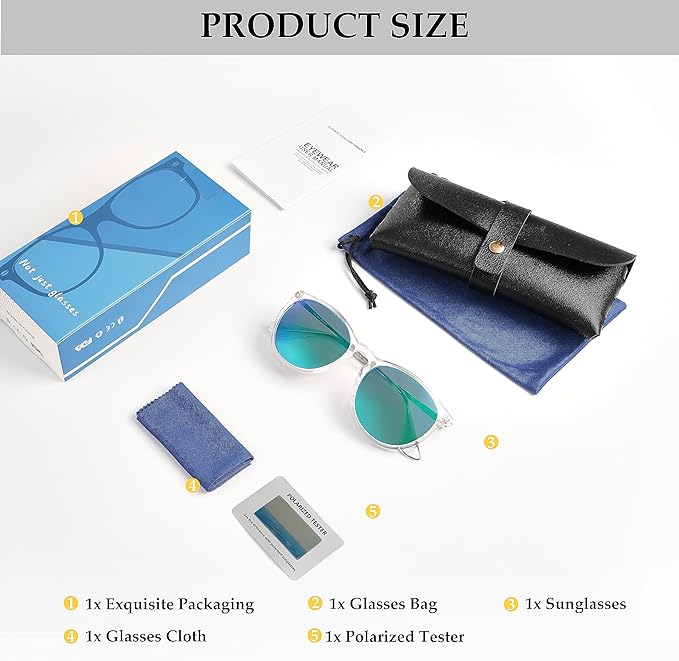 Vintage Round Polarized Sunglasses for Women Men Classic Retro Trendy Designer Style Sun Glasses UV400 Protection