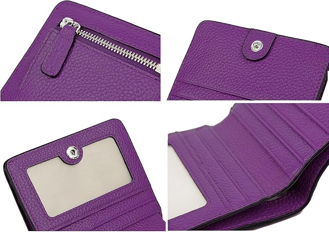 AINIMOER Small Leather Wallet for Women, Ladies Credit Card Holder RFID Blocking Women's Mini Bifold Pocket Purse