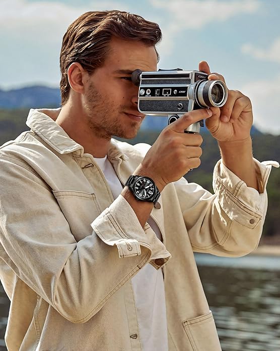 CIVO Analog Wrist Watches for Men: Waterproof Stainless Steel Mens Watches - Silver Watch with Easy Read Dial Men's Watch for Gift