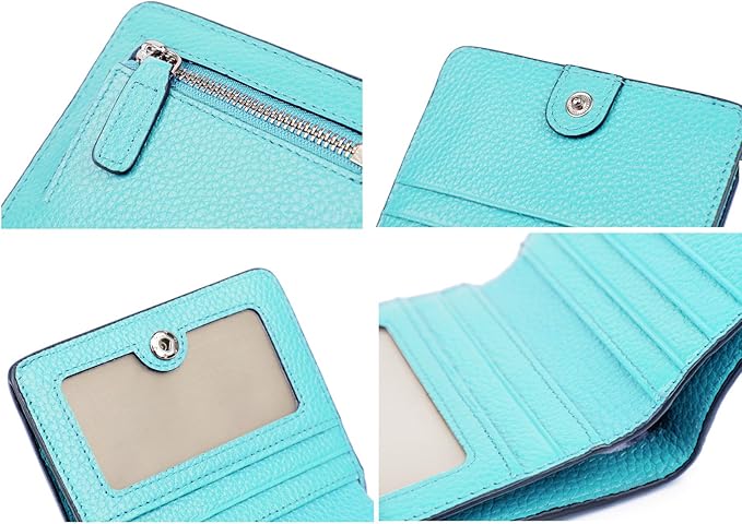 AINIMOER Small Leather Wallet for Women, Ladies Credit Card Holder RFID Blocking Women's Mini Bifold Pocket Purse