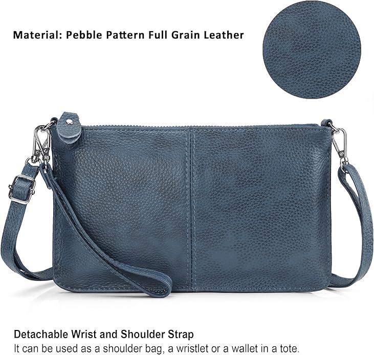 befen Genuine Leather Wristlet Clutch Wallet Purses Small Crossbody Bags for Women with RFID Blocking Card Slots