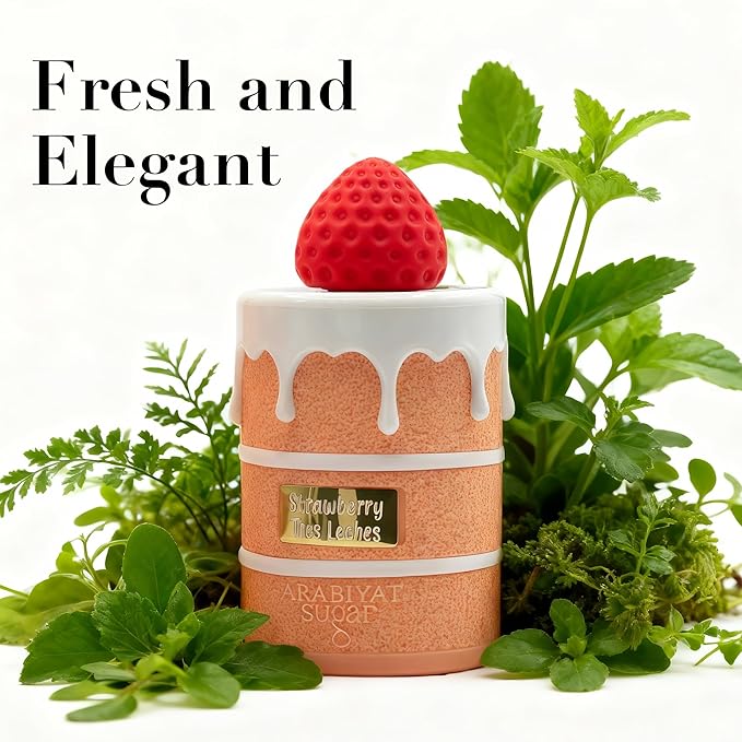 Strawberry Tres Leches Perfume for Women, Fruity Gourmand Scent with Strawberry & Marshmallow, Long Lasting Delicate EDP, 3.4 Fl Oz
