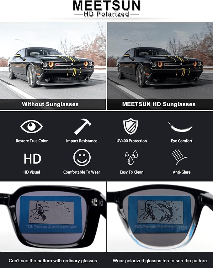 MEETSUN Polarized Sunglasses for Women Men Trendy Classic Retro Designer Style
