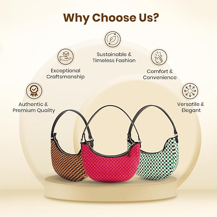 Handmade Woven Genuine Leather Bag, Premium Quality, Crossbody Purse & Hobo Handbag, Diagonal Pattern, 11.81x3.94x9.06 Inches