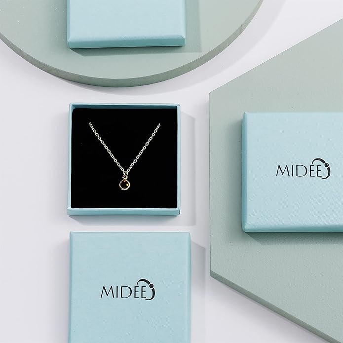 MIDEEO Christmas Gifts for Grandkids CZ Diamond Necklace for Women Dainty Layered Cubic Zirconia Solitaire Pendant Necklace Gold Plated Waterdrop Shape Square Emerald Green CZ Simulated Diamond Bridesmaid Necklace