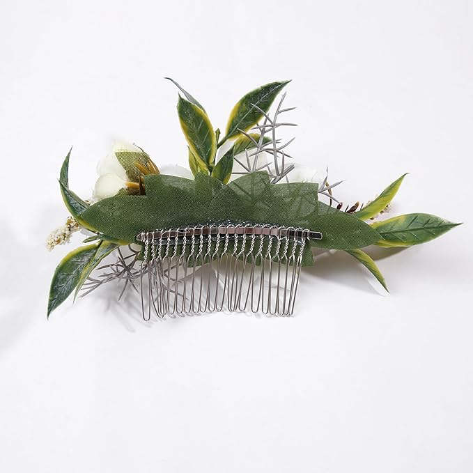 Flower Hair Clip for Women - Elegant Hair Accessory for Wedding, Party & Daily Wear (Ivory White)