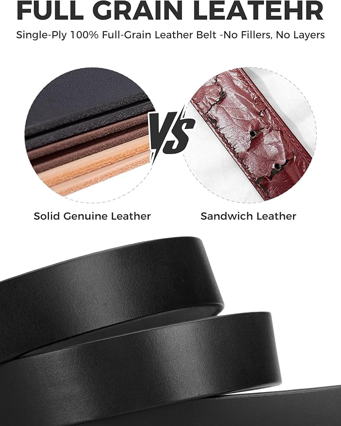 Womens Belts for Jeans 1.1" Width Ladies Belts for Dresses Full Grain Leather Gold Buckle Belt Gift Box
