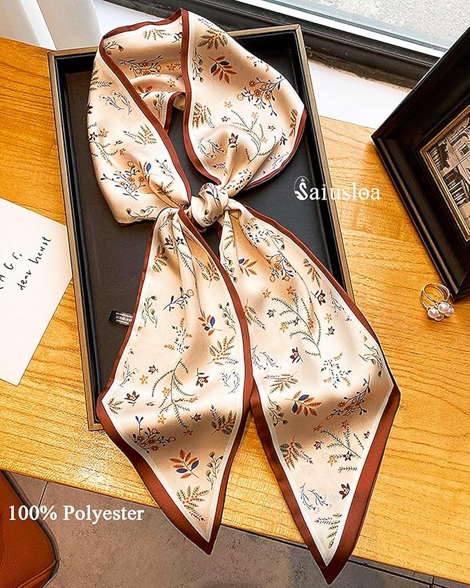 Purse Scarf For Handbags Head Scarves For Women's Hair Bags Scarfs Long Skinny Scarves Fashion Silky