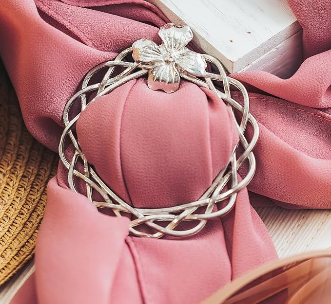 Handmade Pewter Scarf Rings and Slides - Metal Clip for Women Scarves - American Made