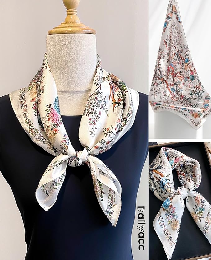 Dailyacc Hair Bandanas Scarf For Women Lightweight Fashion Neck Silk Satin Head Scarves For Sleeping Handbags Scarf
