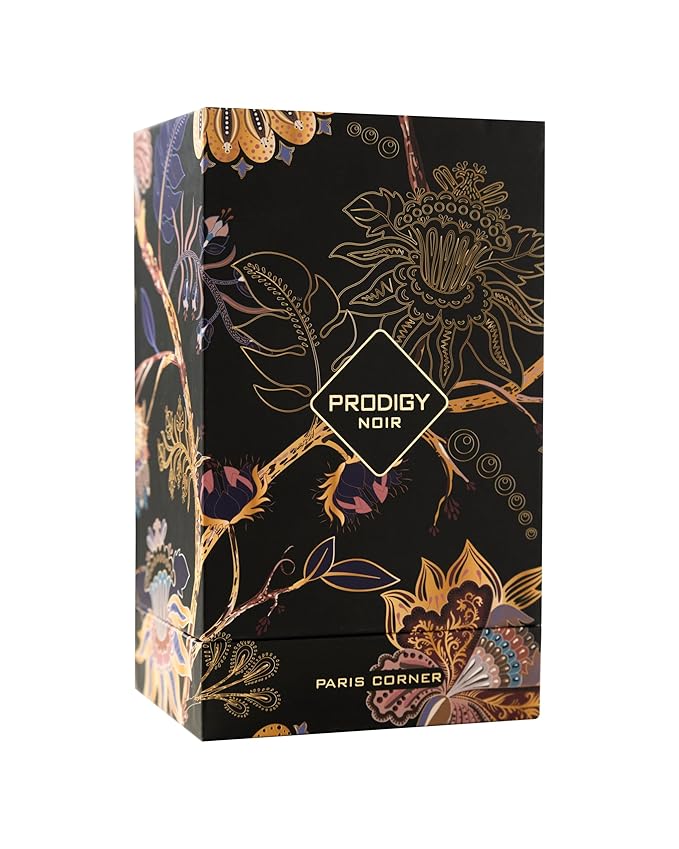 Paris Corner Prodigy Noir EDP Perfume 3.4 Fl Oz for Unisex | Luxurious and Mysterious Perfume for Women & Men | Featuring Bergamot, Warm Spices