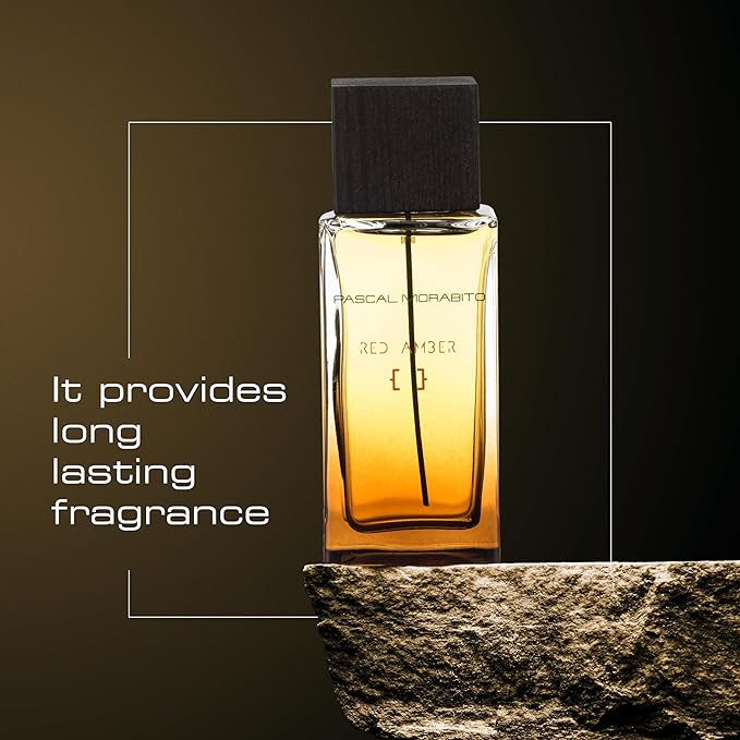 Pascal Morabito - Red Amber - 3.4 Oz Eau De Toilette - Fragrance Mist For Men - Spicy Oriental Scent - Cologne Spray With Apple, Pepper, Geranium, Tonka, Wood Accords