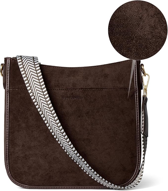BOSTANTEN Crossbody Bags for Women Trendy Vegan Leather Hobo Purses Shoulder Handbags With Wide Shoulder Strap