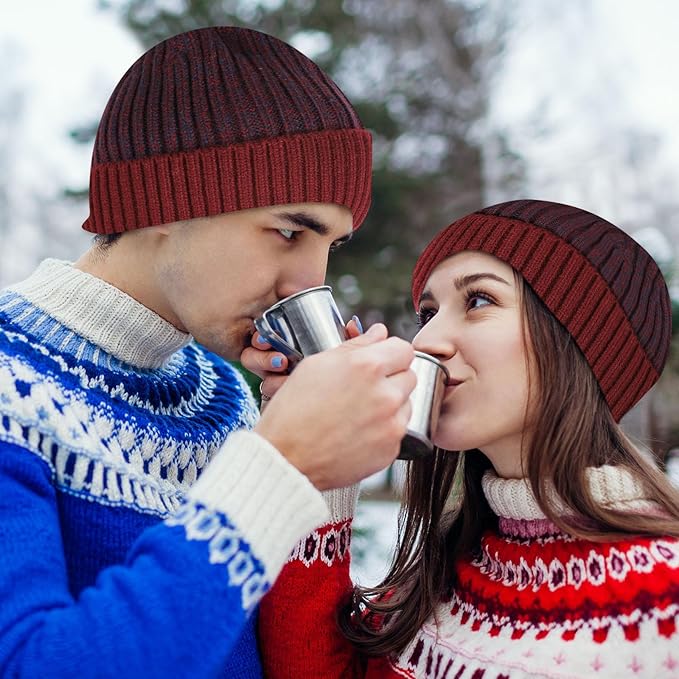 SATINIOR 6 Pcs Winter Hat Scarf Socks Touch Screen Gloves Sets Women Men Fleece Lined Knit Beanies Winter Gifts