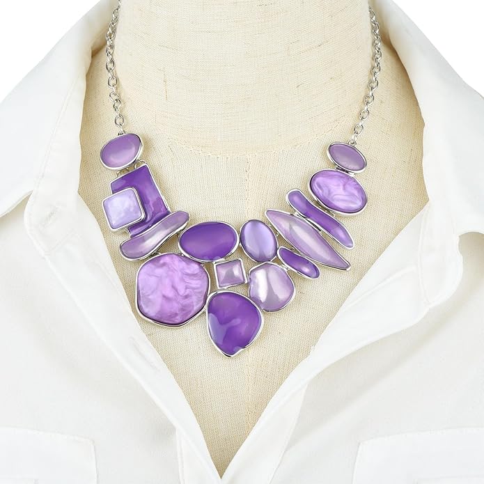 Women's Wedding Party Jewelry Enamel Leaf Rhinestone Cluster Flower Statement Necklace Dangle Earrings Set for Bridal Bridesmaids