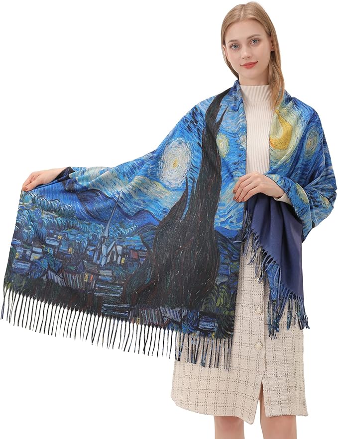 Scarf Shawl Wraps for Women Pashmina Soft Cashmere Scarf Printed Large Blanket Scarf Warm for Fall Winter